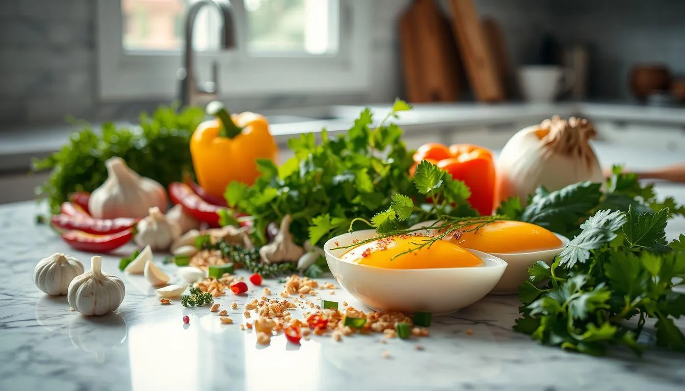 Variasi Bumbu untuk Olahan Putih Telur (c) Ilustrasi AI