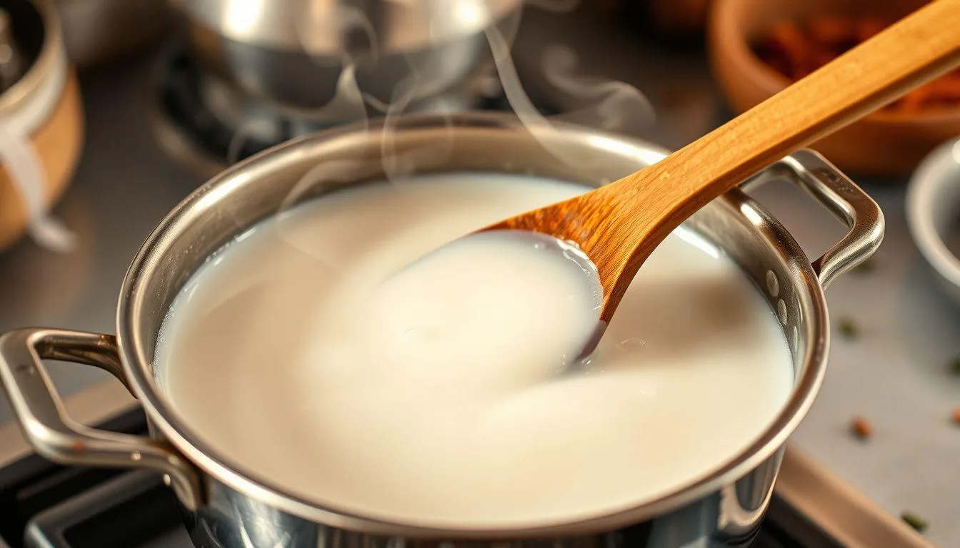 Teknik Dasar Cara Memasak Santan Agar Tidak Pecah (c) Ilustrasi AI