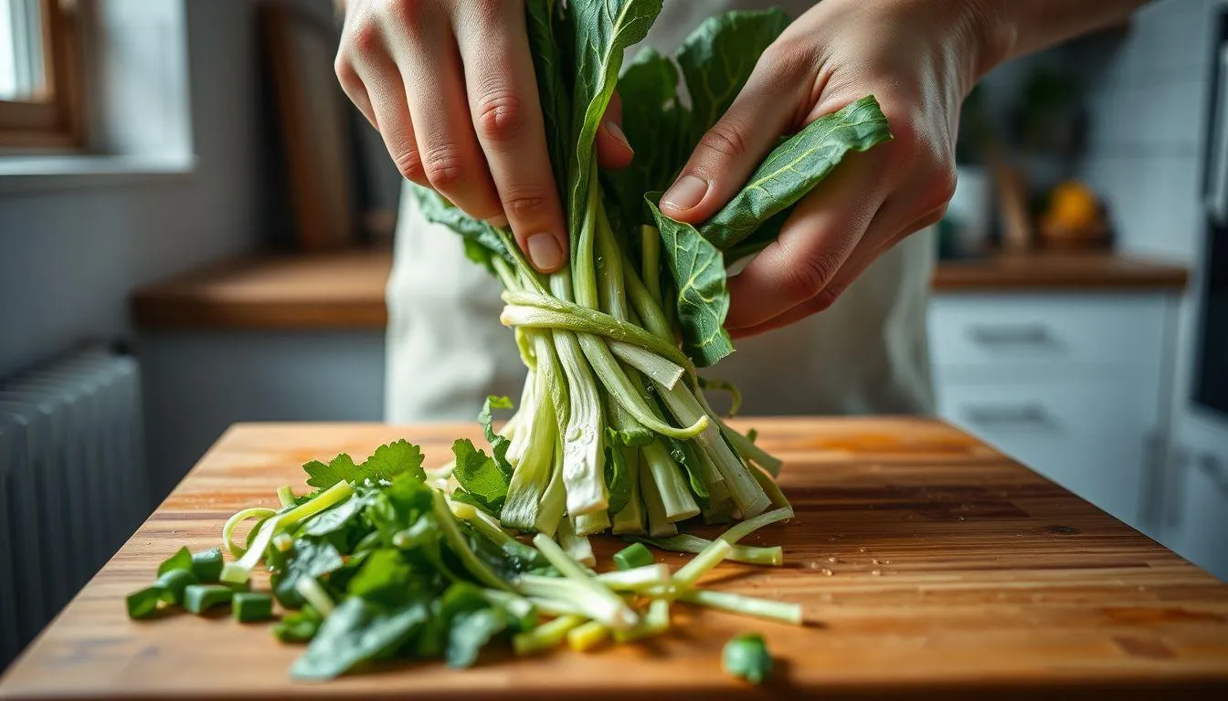 Cara Memotong Sawi yang Benar (c) Ilustrasi AI