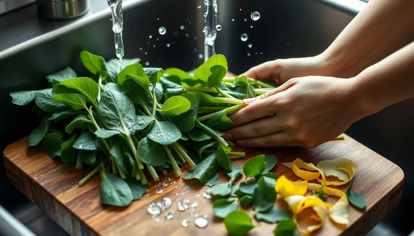 Persiapan Sebelum Memasak Kangkung (c) Ilustrasi AI