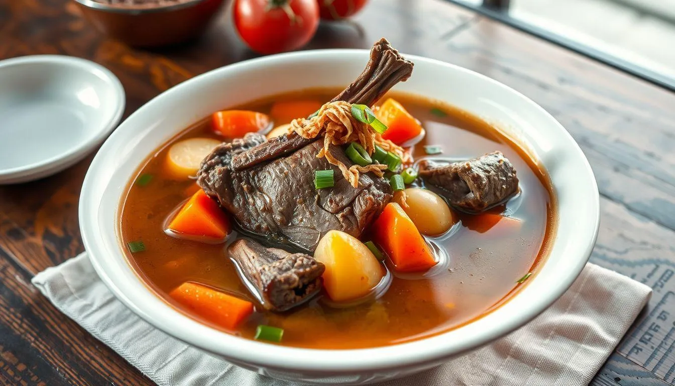 Cara Penyajian Sop Buntut yang Menarik (c) Ilustrasi AI