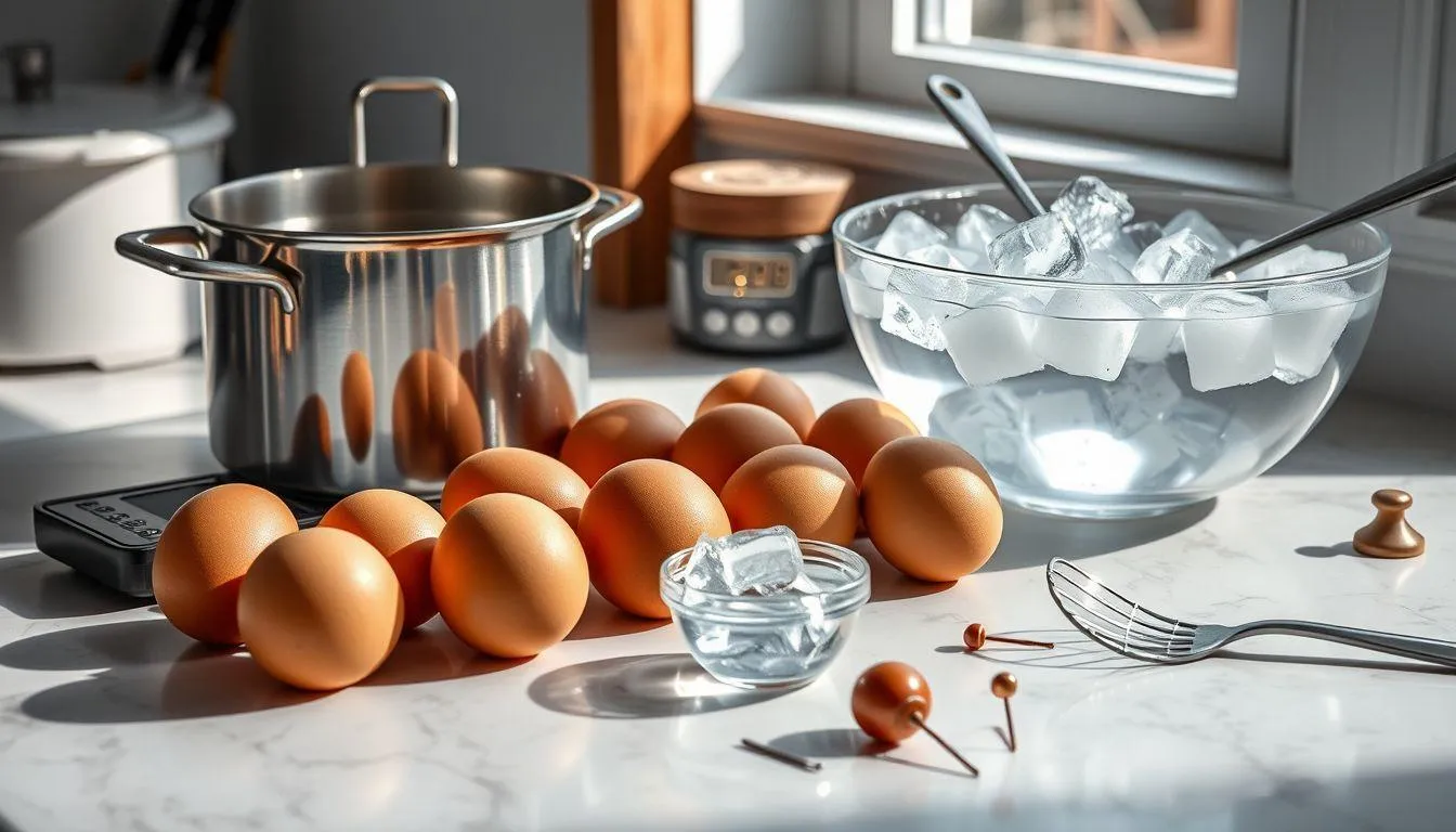 Persiapan Alat dan Bahan untuk Memasak Telur Setengah Matang (c) Ilustrasi AI