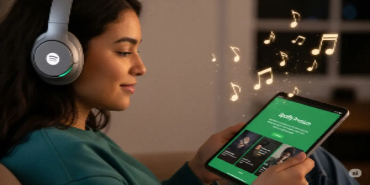 Pengertian Spotify dan Layanan Premium (c) Ilustrasi AI