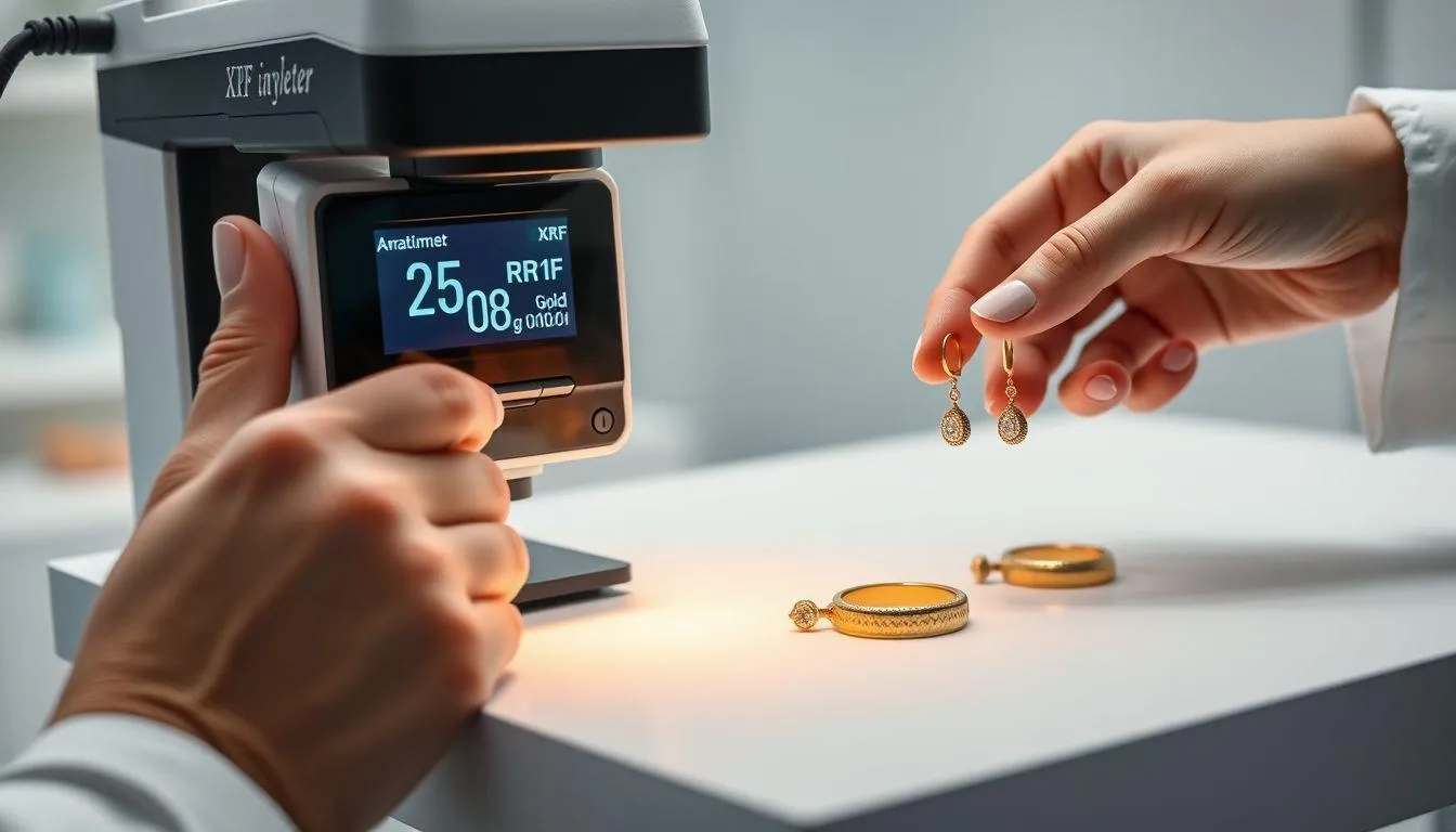 Pengujian Profesional untuk Memastikan Keaslian Anting Emas (c) Ilustrasi AI