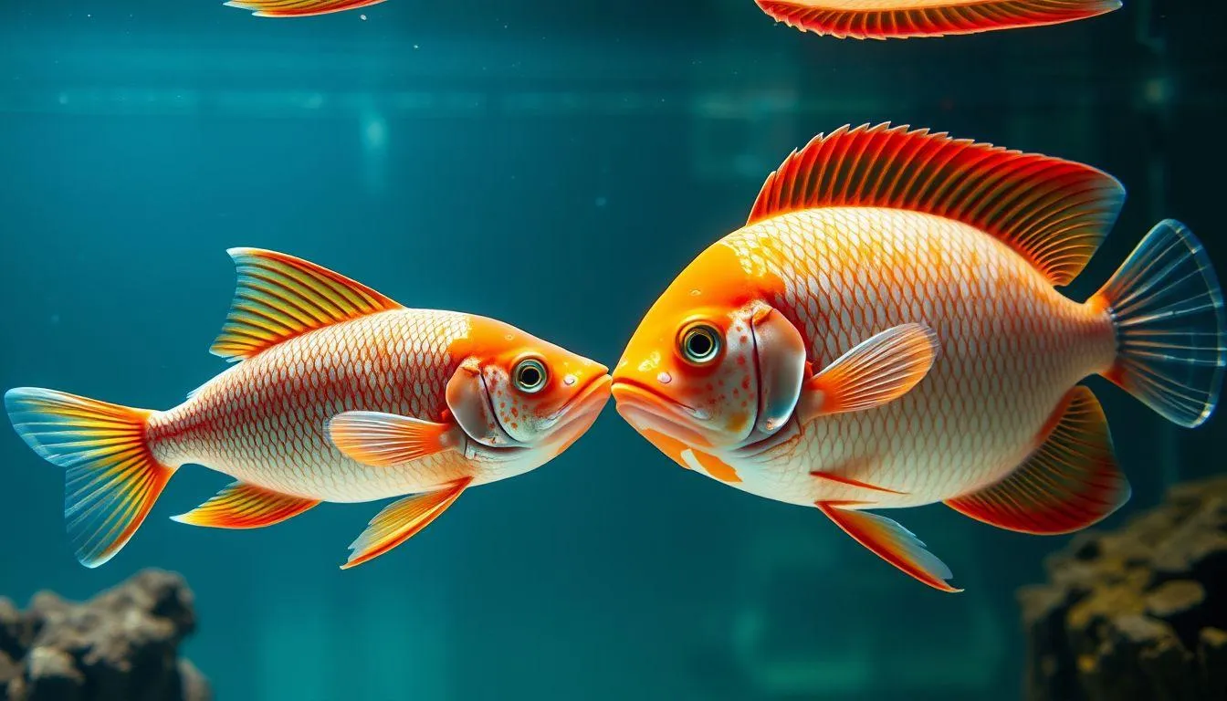 Perbedaan Bentuk Tubuh Arwana Jantan dan Betina (c) Ilustrasi AI