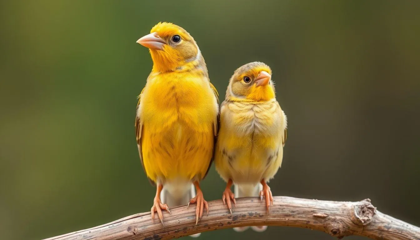 Perbedaan Fisik Kenari Jantan dan Betina (c) Ilustrasi AI