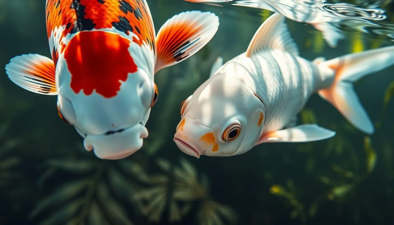 Perbedaan Warna dan Pola pada Koi Jantan dan Betina (c) Ilustrasi AI