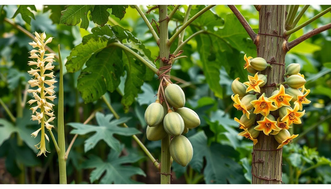 Pengertian Pepaya Jantan dan Betina (c) Ilustrasi AI