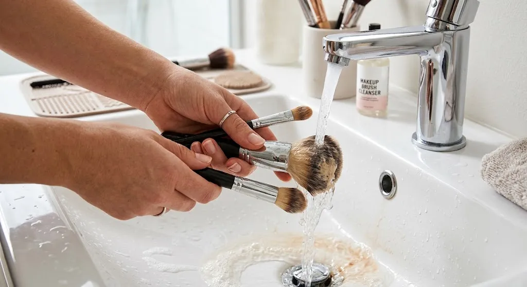 Cara Membersihkan Brush Makeup/AI Generated