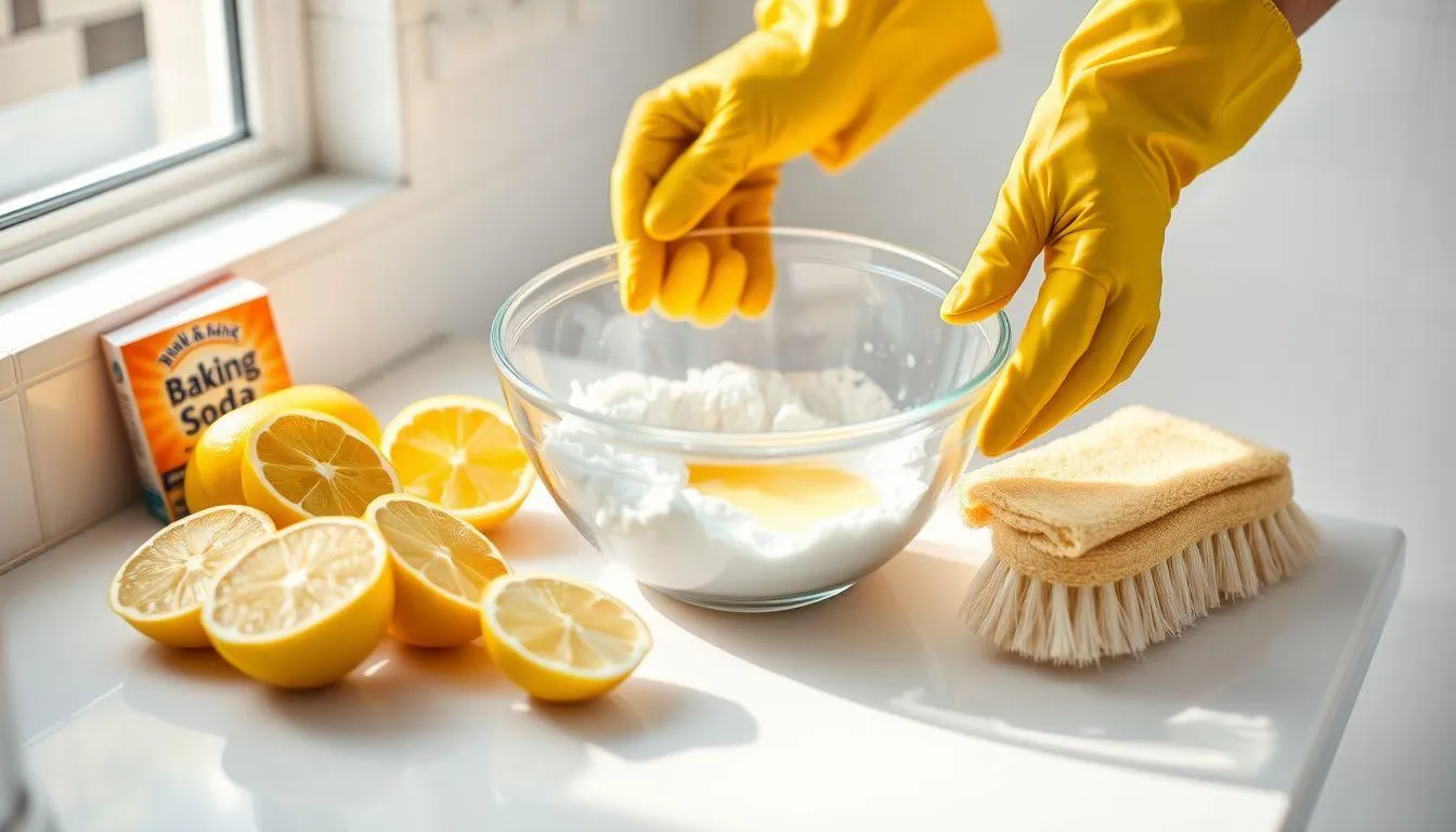 3. Cara Membersihkan Kerak Kamar Mandi dengan Baking Soda dan Lemon (c) Ilustrasi AI