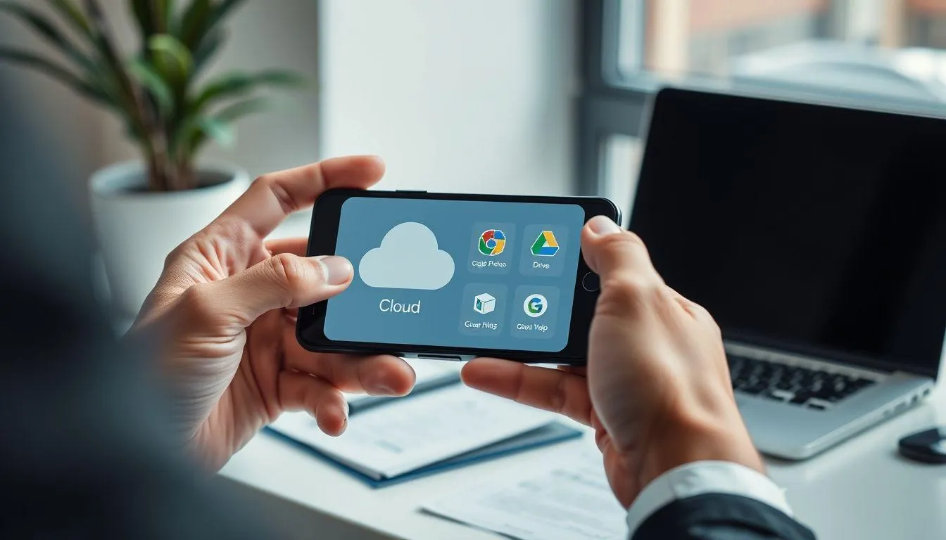 Memanfaatkan Penyimpanan Cloud dan Eksternal (c) Ilustrasi AI
