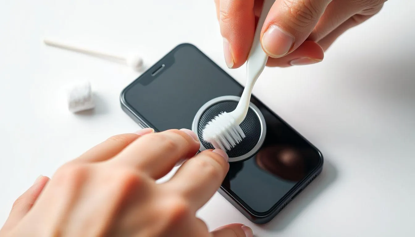 Cara Membersihkan Speaker HP dengan Sikat Gigi Lembut (c) Ilustrasi AI