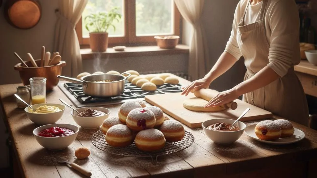 Langkah-Langkah Cara Membuat Bomboloni (c) Ilustrasi AI