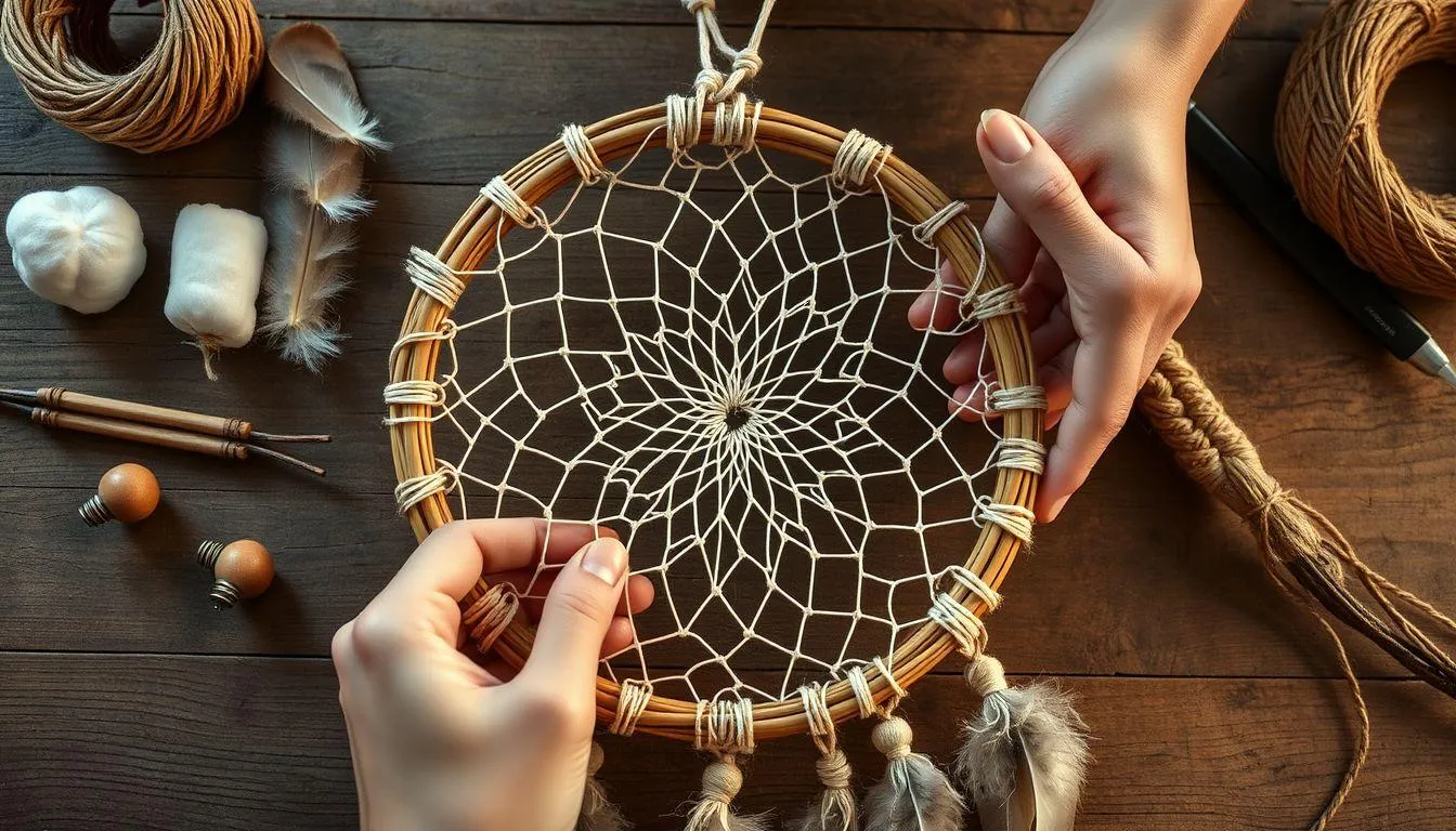 1. Cara Membuat Dreamcatcher Sederhana dengan Teknik Anyaman Klasik (c) Ilustrasi AI