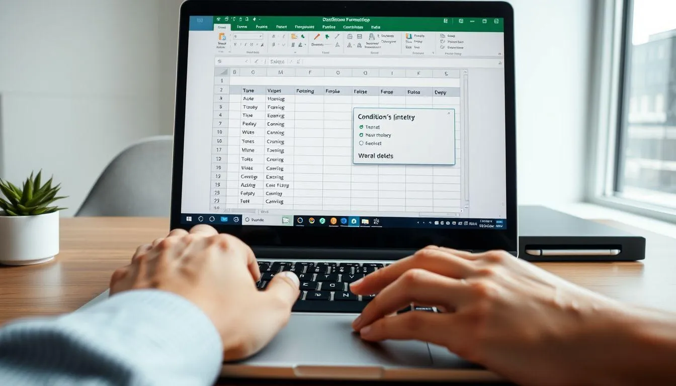 Implementasi Conditional Formatting untuk Pewarnaan (c) Ilustrasi AI