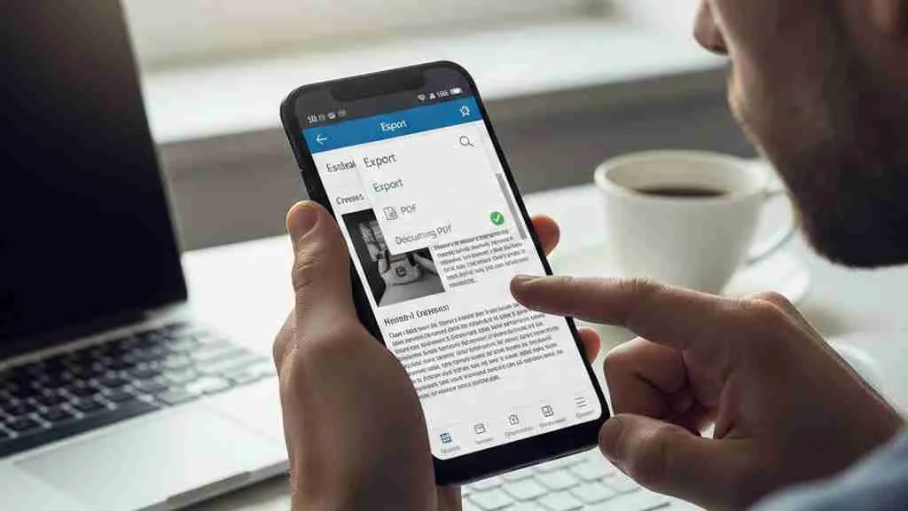 Menggunakan Microsoft Word Mobile (c) Ilustrasi AI