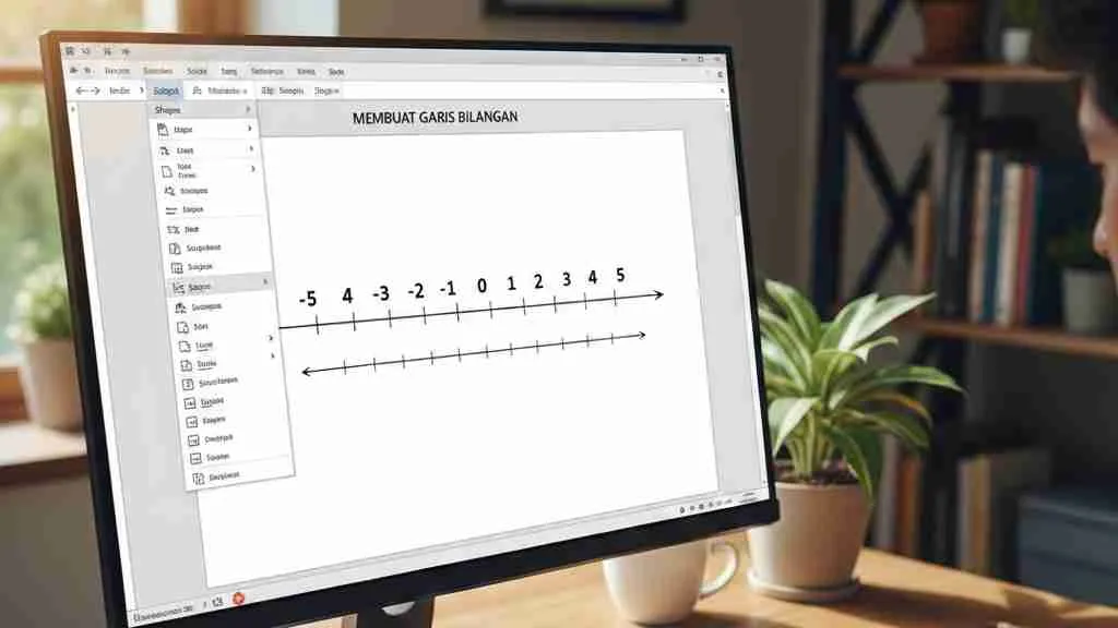 Memanfaatkan Fitur Shapes untuk Garis Bilangan (c) Ilustrasi AI