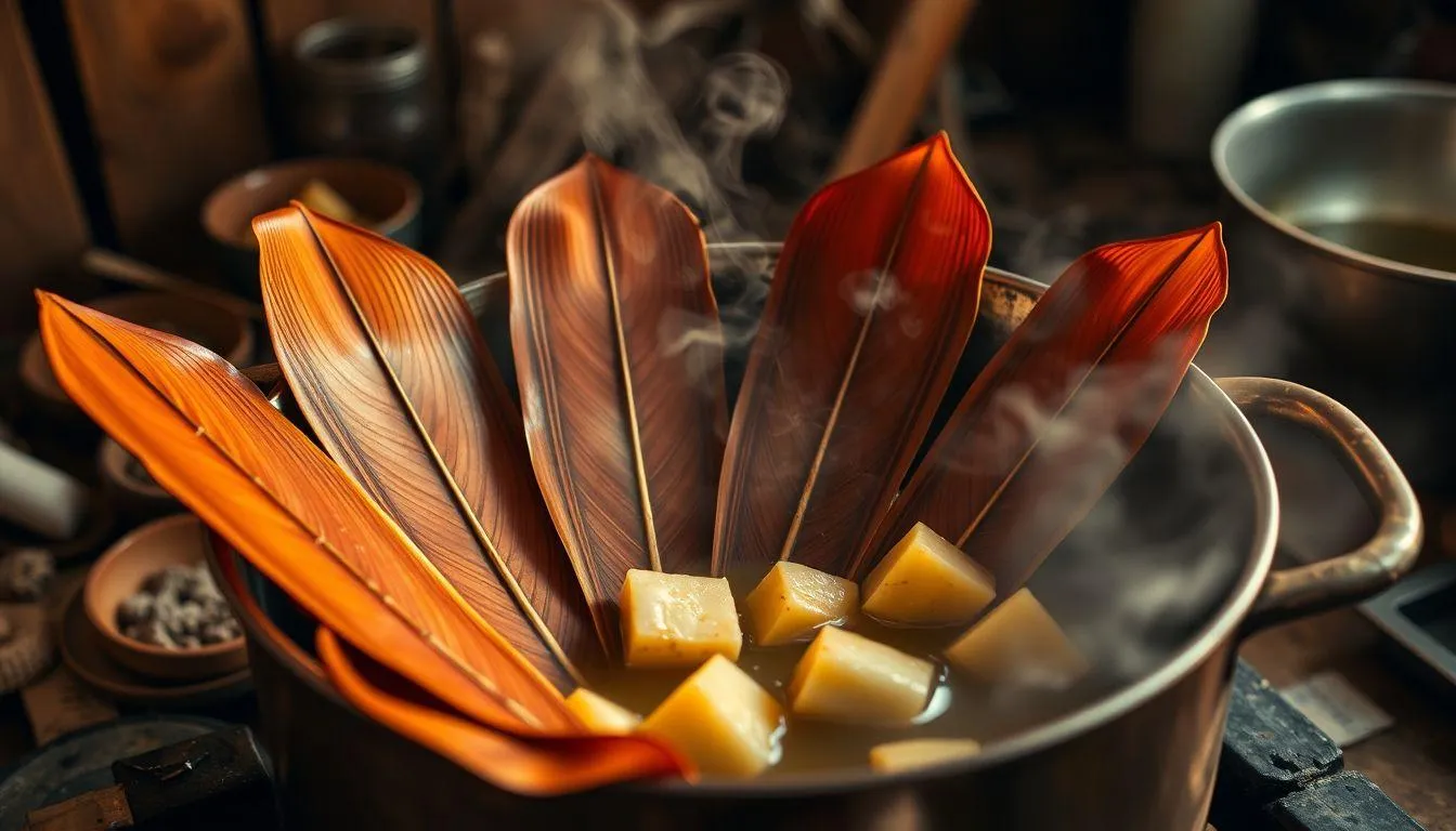 Teknik Memasak Gudeg dengan Daun Jati (c) Ilustrasi AI