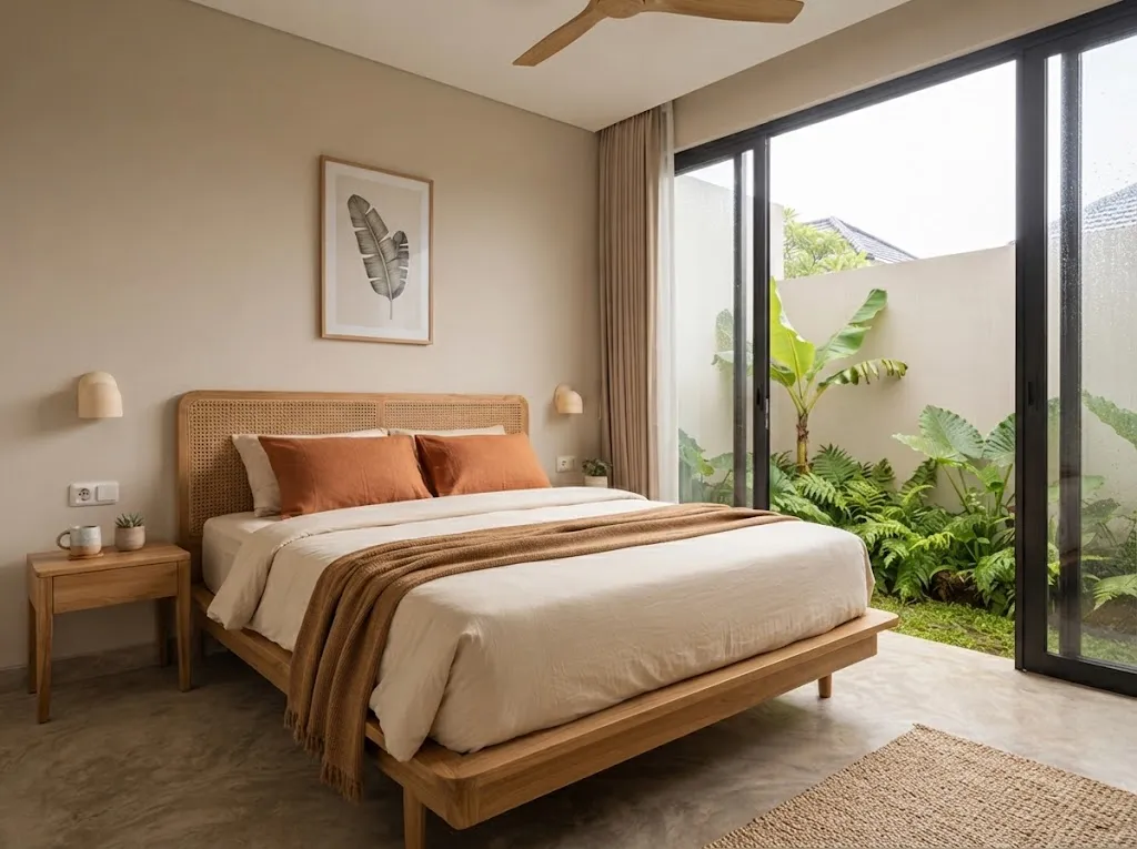 Cara membuat kamar tidur terasa hangat saat hujan (AI generated)
