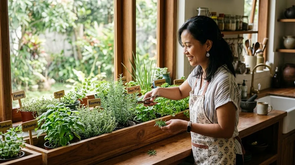 Membuat Kebun Bumbu Memanjang (AI Generated)