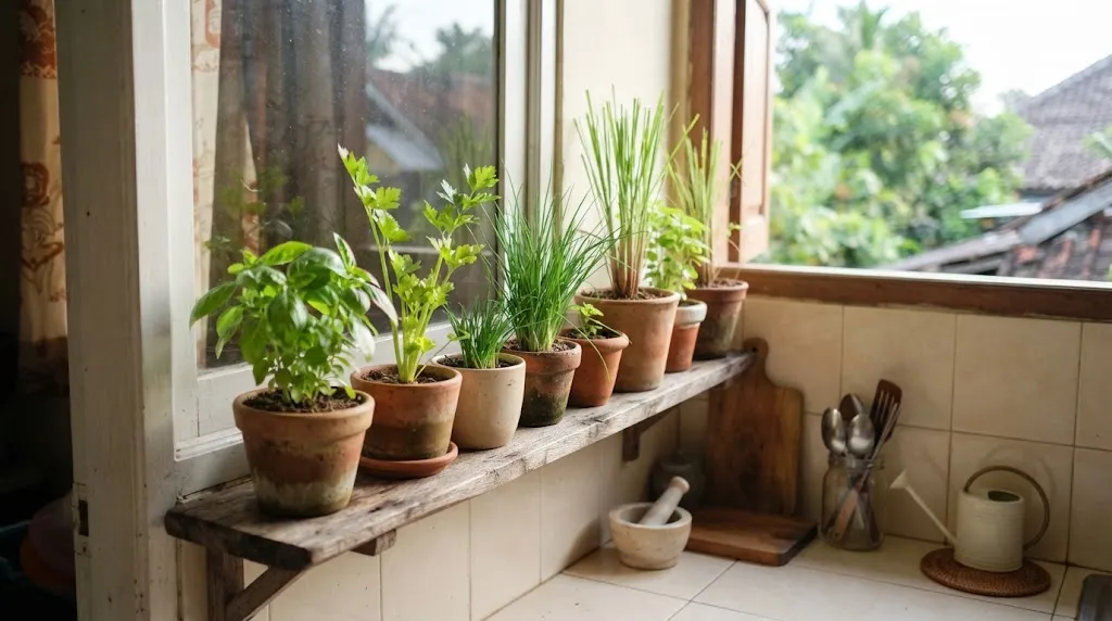 Tanaman Herbal di Area Dapur. (AI Generated)