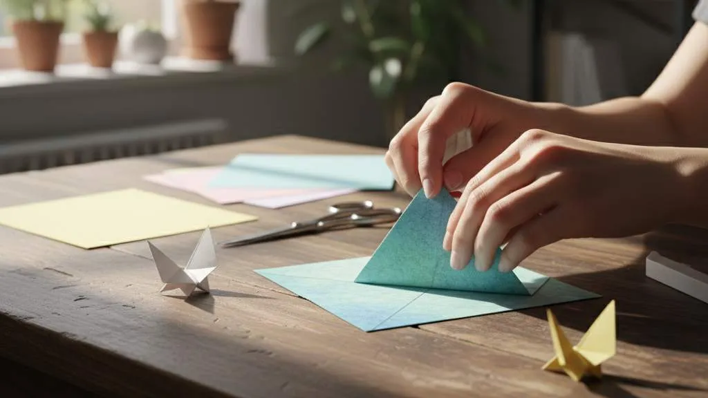 Langkah-Langkah Membuat Kupu-Kupu Origami Dasar (c) Ilustrasi AI