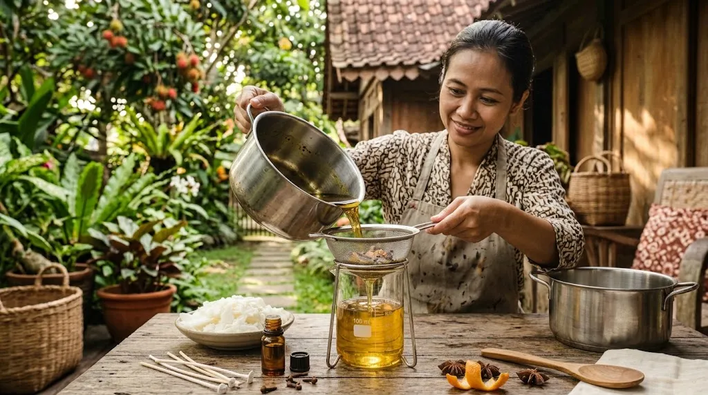 Membuat Lilin Aromaterapi dari Minyak Jelantah (AI Generated)
