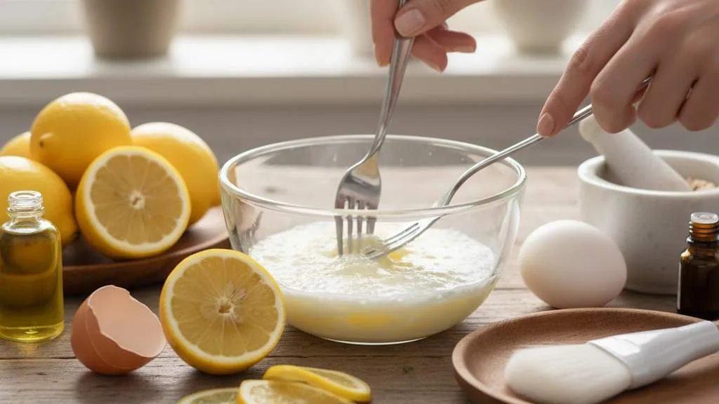 Masker Putih Telur dan Lemon untuk Mengangkat Komedo (c) Ilustrasi AI