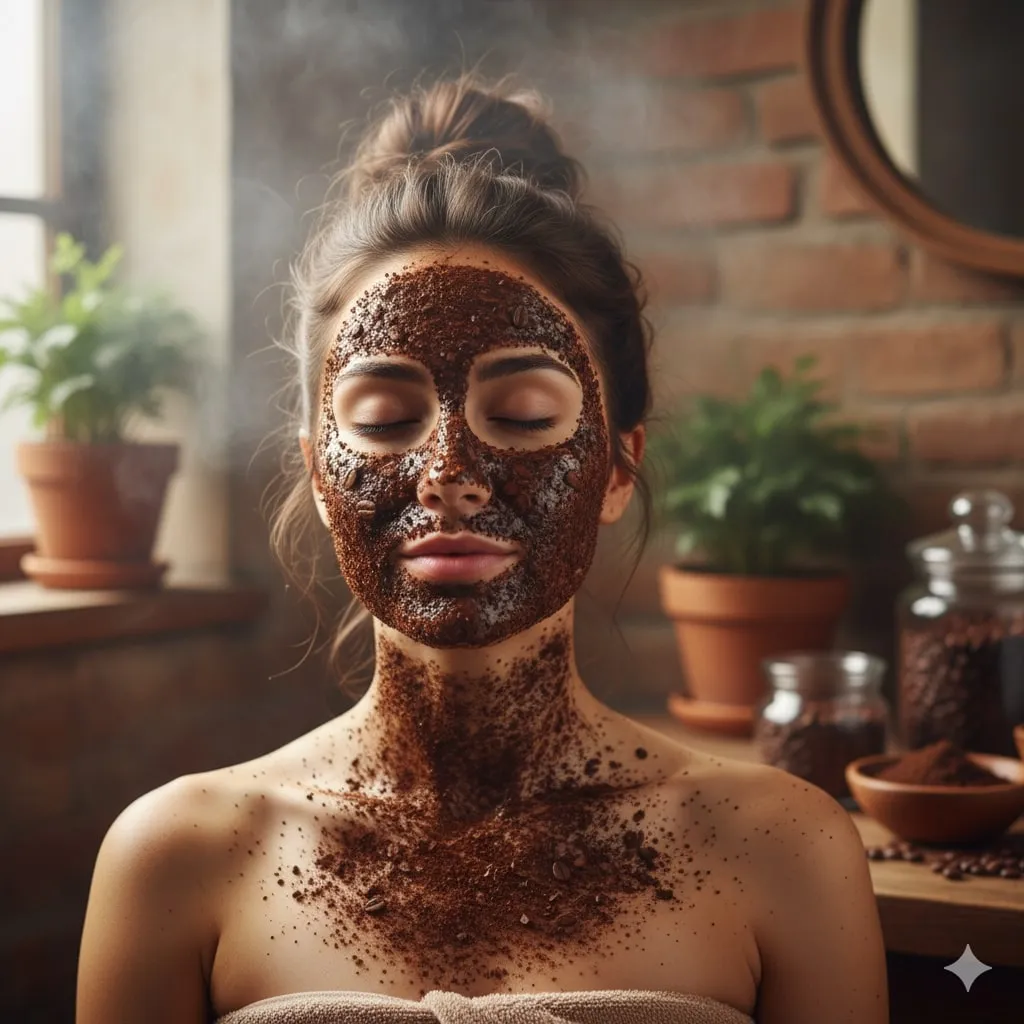 Tips dan Cara Penggunaan Masker Kopi yang Benar (c) Ilustrasi AI