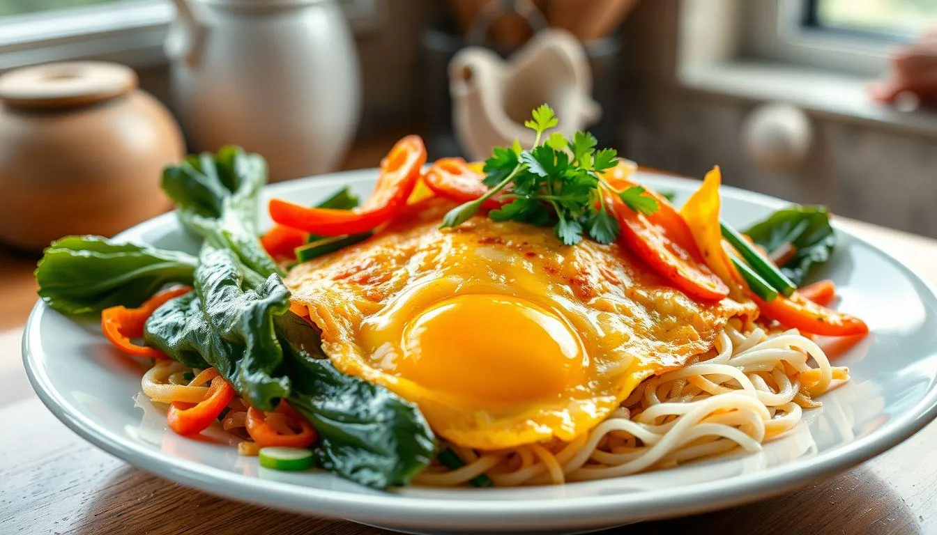 Variasi Resep Omelet Telur Mie (c) Ilustrasi AI