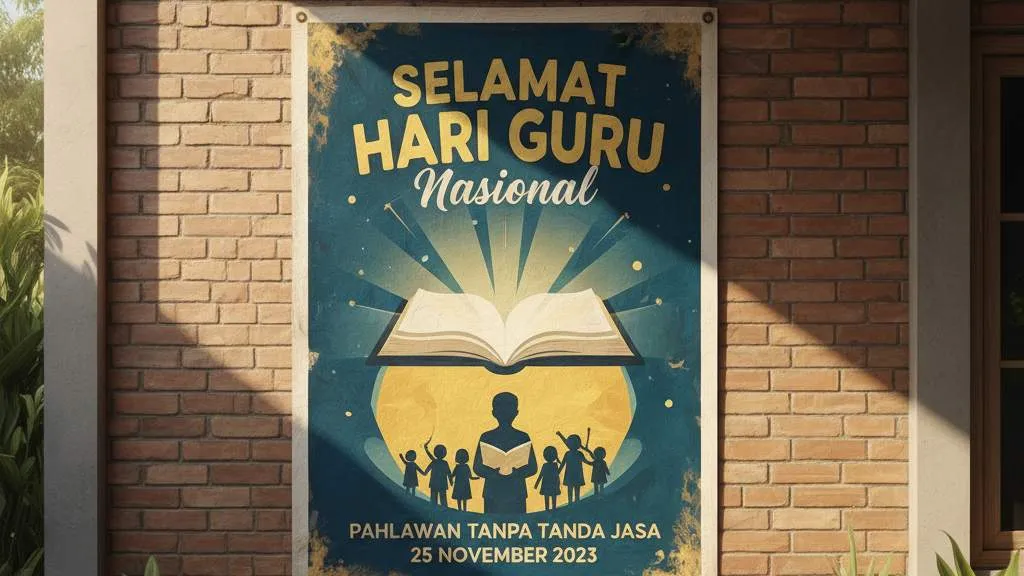Pengertian dan Makna Poster Hari Guru (c) Ilustrasi AI