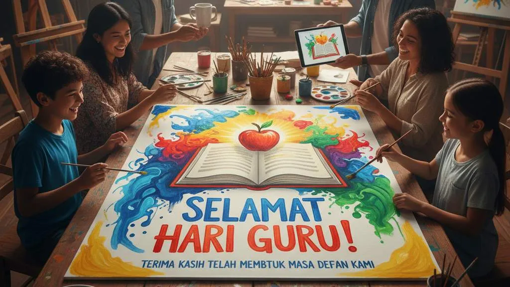 Inspirasi Tema dan Pesan untuk Poster Hari Guru (c) Ilustrasi AI
