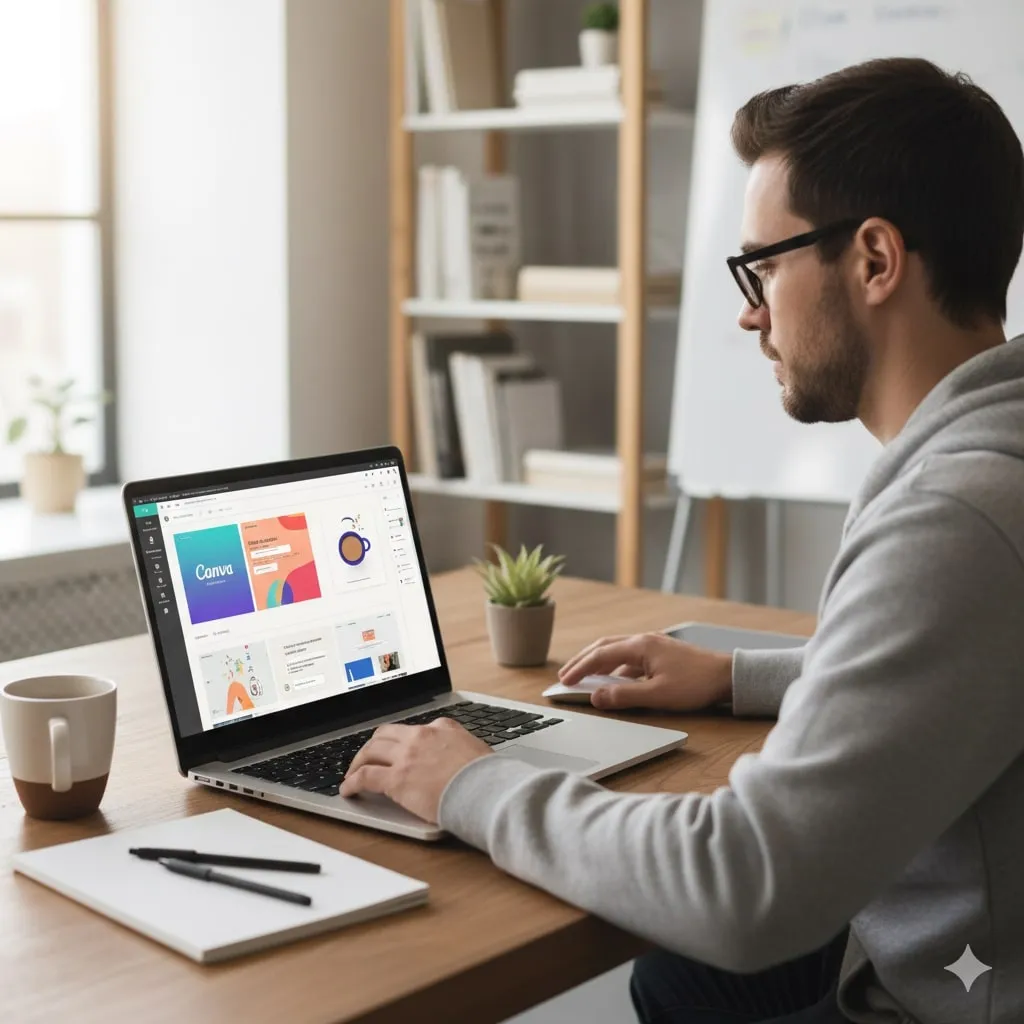 Mengekspor dan Membagikan Tabel Canva (c) Ilustrasi AI