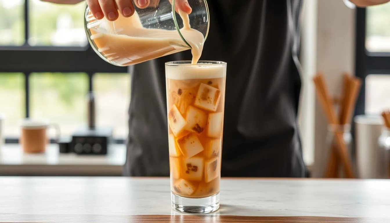3. Cara Membuat Es Teh Tarik ala Cafe yang Menyegarkan (c) Ilustrasi AI