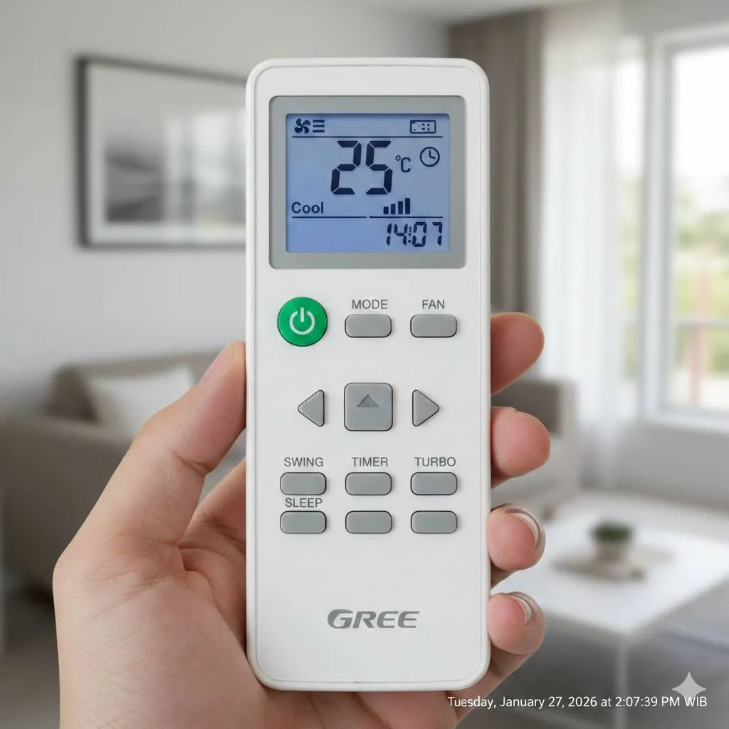 Cara Membuka Kunci Remote AC Gree dengan Tombol Kombinasi (c) Ilustrasi AI