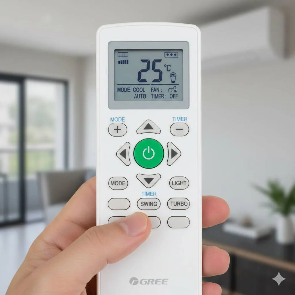 Cara Membuka Kunci Remote AC Gree dengan Tombol Reset (c) Ilustrasi AI