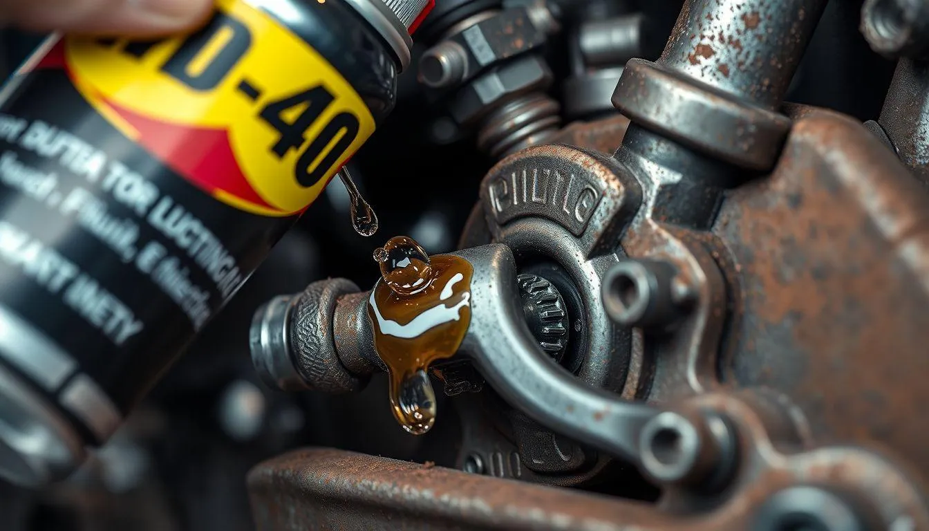 Menggunakan Cairan Penetran untuk Membuka Kunci Stang yang Macet (c) Ilustrasi AI