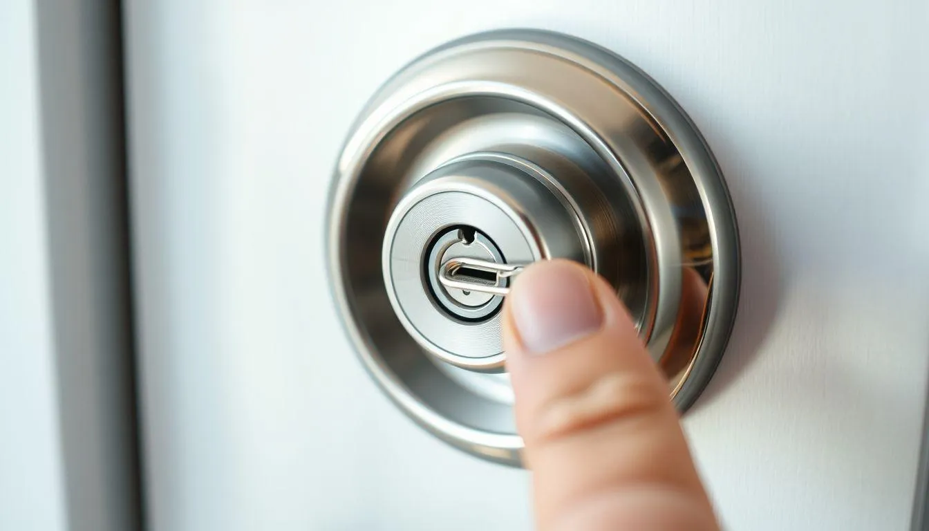 Metode Menggunakan Lubang Darurat pada Gagang Pintu (c) Ilustrasi AI