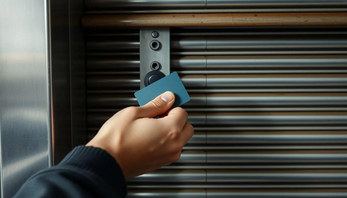 Teknik Membuka Rolling Door Menggunakan Kartu Plastik (c) Ilustrasi AI