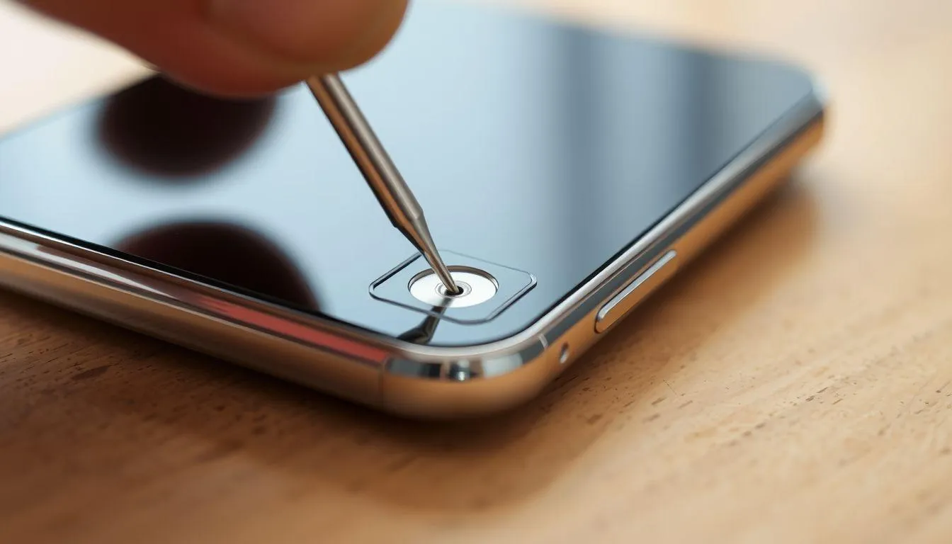 Langkah-Langkah Cara Membuka SIM Card dengan Jarum (c) Ilustrasi AI