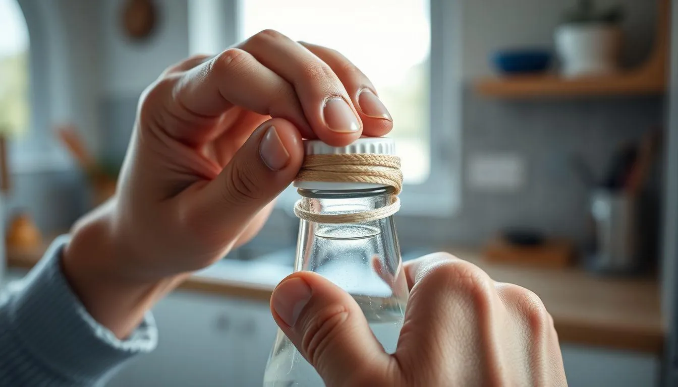 Teknik Membuka Tutup Botol Plastik dengan Karet Gelang (c) Ilustrasi AI