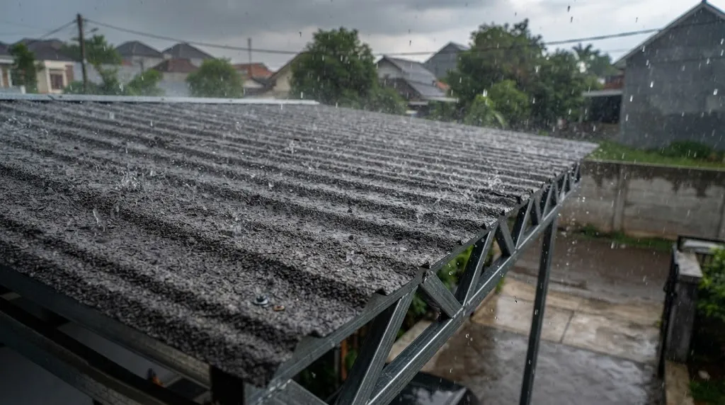 Cara Memilih Atap Kanopi Agar Tidak Berisik Saat Hujan Deras (AI Generated)