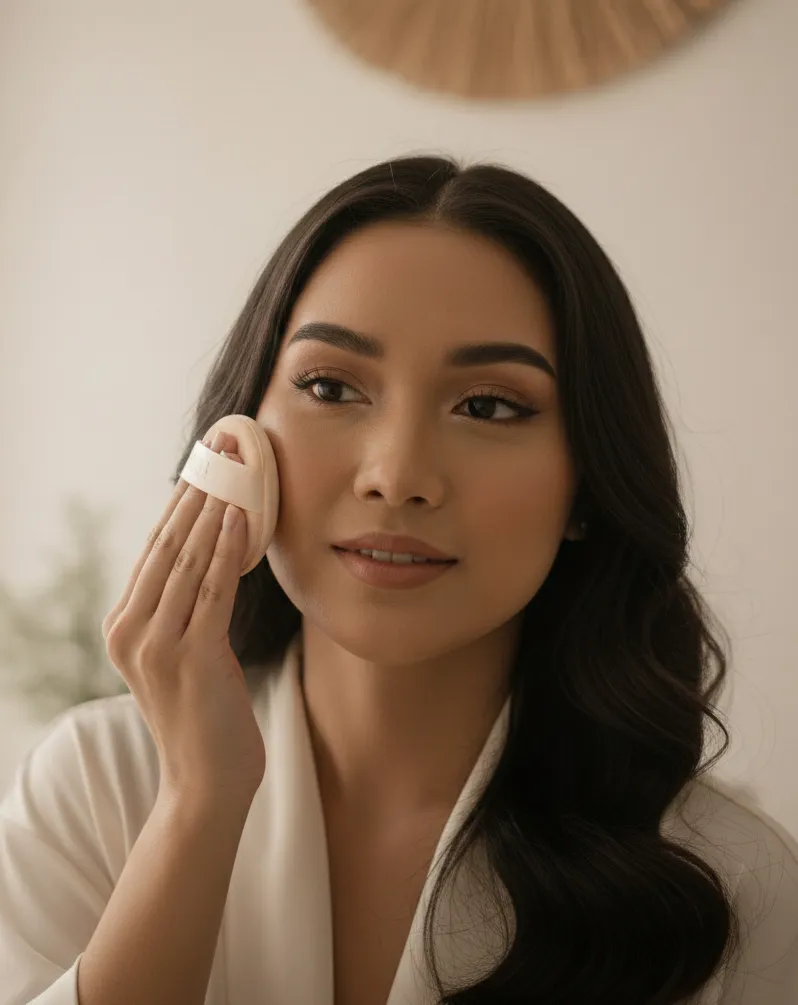Cara Menguji Warna Bedak dengan Benar (c) Ilustrasi AI