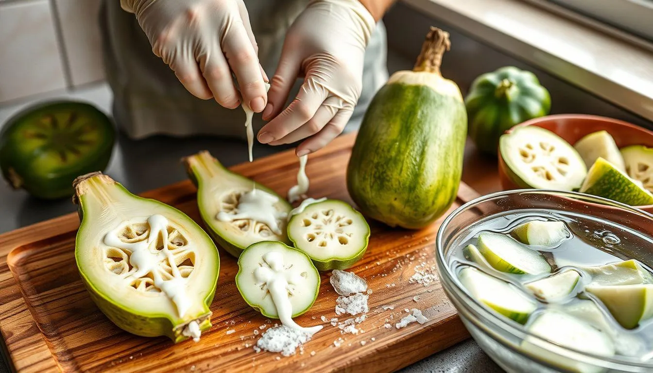 Tips Menghilangkan Getah Labu Siam (c) Ilustrasi AI