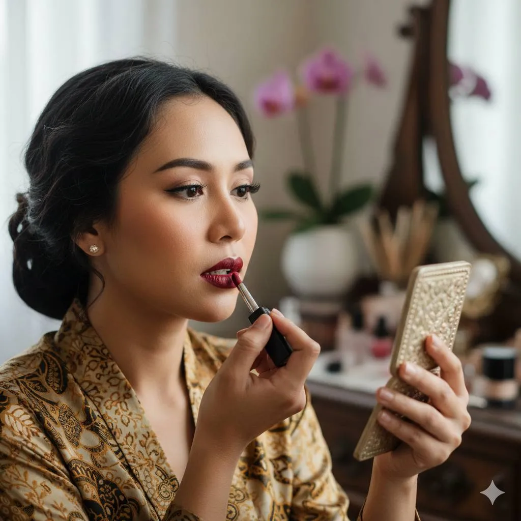 Warna Lipstik untuk Kulit Kuning Langsat (c) Ilustrasi AI