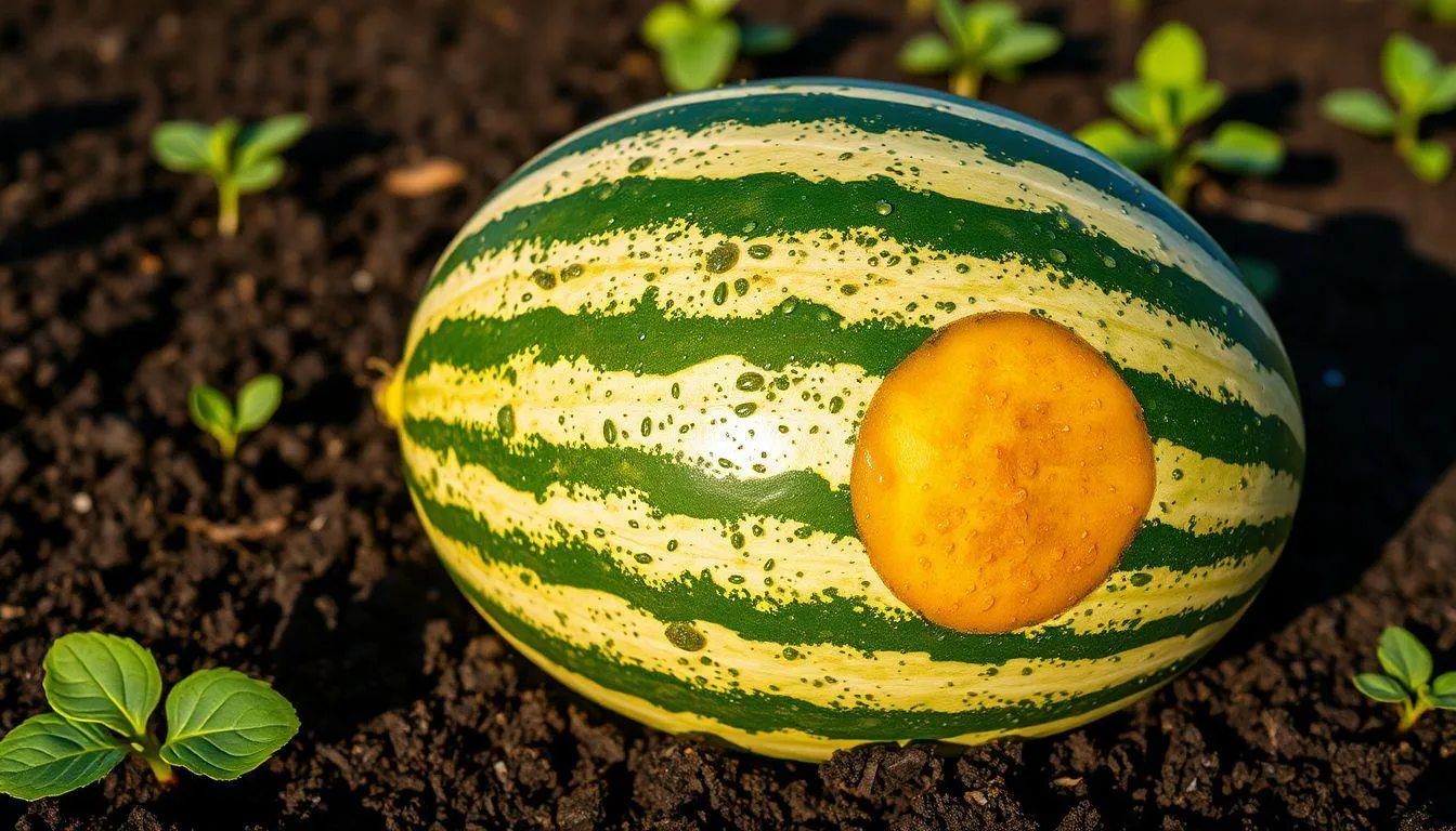 Mengidentifikasi Field Spot pada Semangka (c) Ilustrasi AI