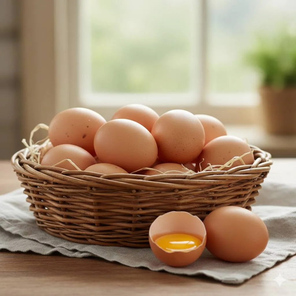 Perbedaan Telur Berdasarkan Sistem Pemeliharaan Ayam (c) Ilustrasi AI