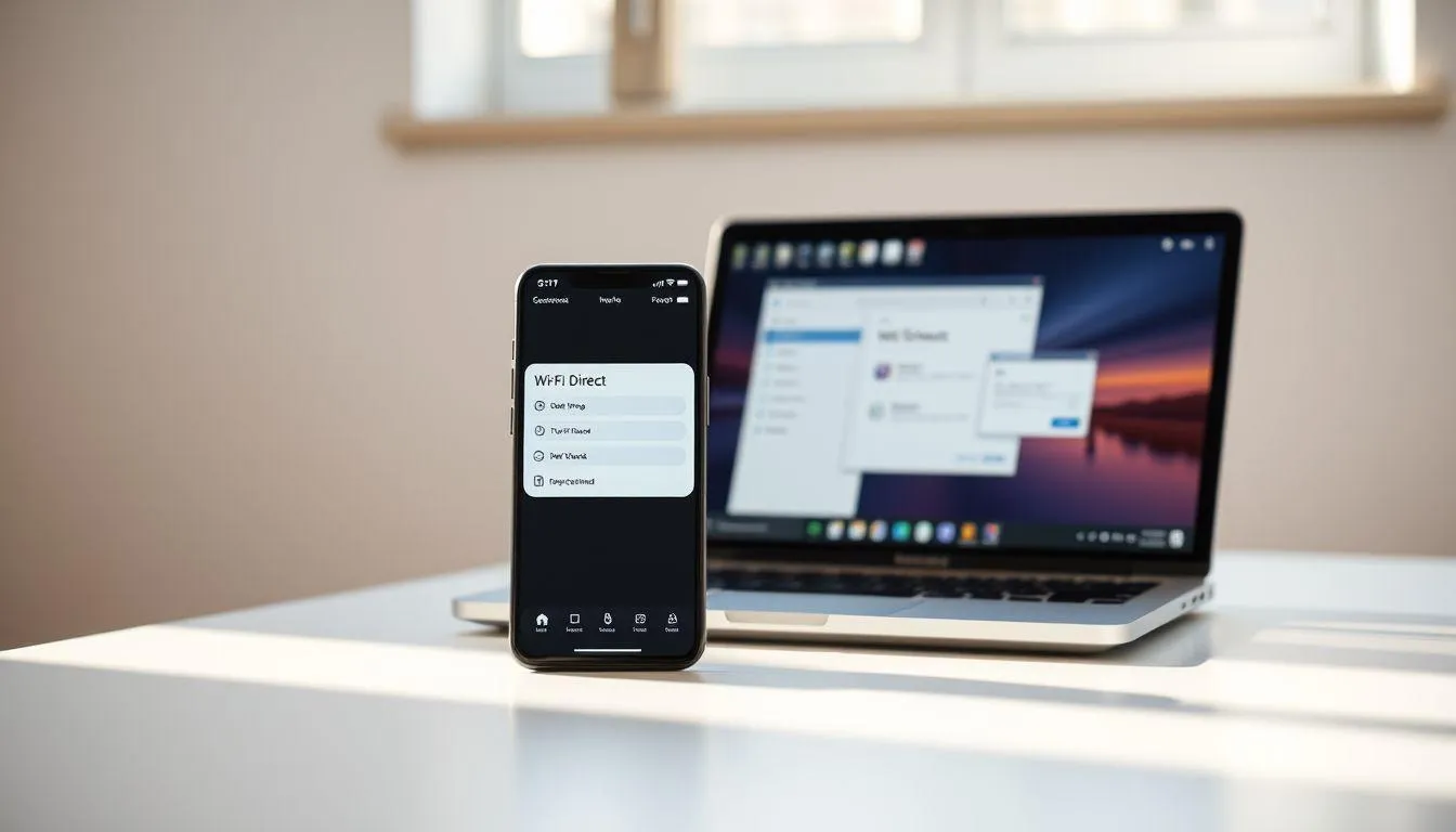 Menggunakan Wi-Fi Direct (c) Ilustrasi AI