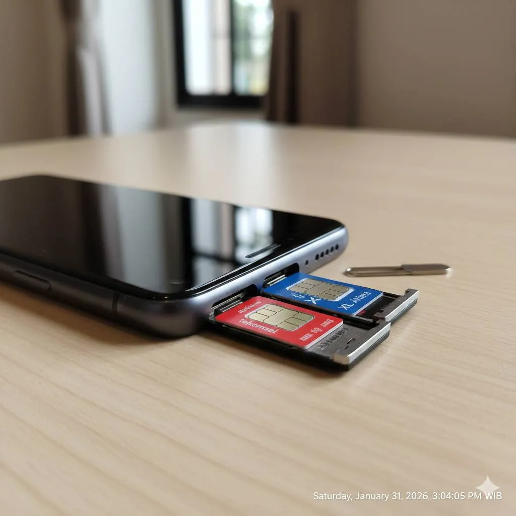 5. Coba Ganti Slot Kartu SIM (c) Ilustrasi AI