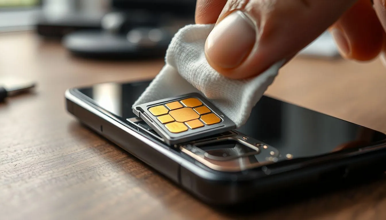 2. Periksa dan Bersihkan Kartu SIM (c) Ilustrasi AI